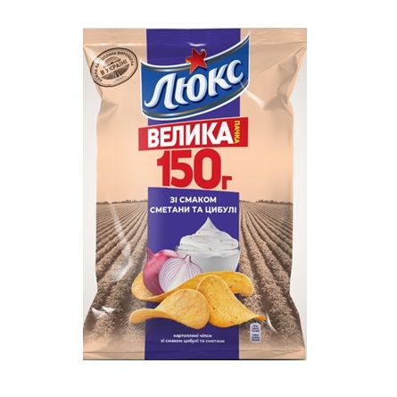 Чипсы 150 г Люкс со вкусом сметаны и лука купить в Киеве и Украине по ...