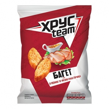 Купити Сухарики 60г Хрус team багет зі смаком буженини та французької гірчиці у АТБ Market