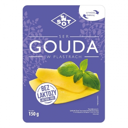 Сыр полутвердый 150г, ТМ SOT, Гауда без лактозы 45%