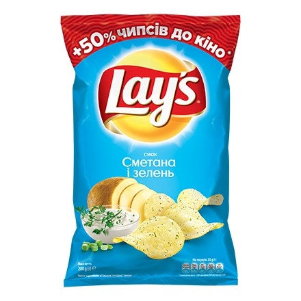 Чіпси 200г Lay's Сметана та зелень купити в Києві та Україні за ціною ...