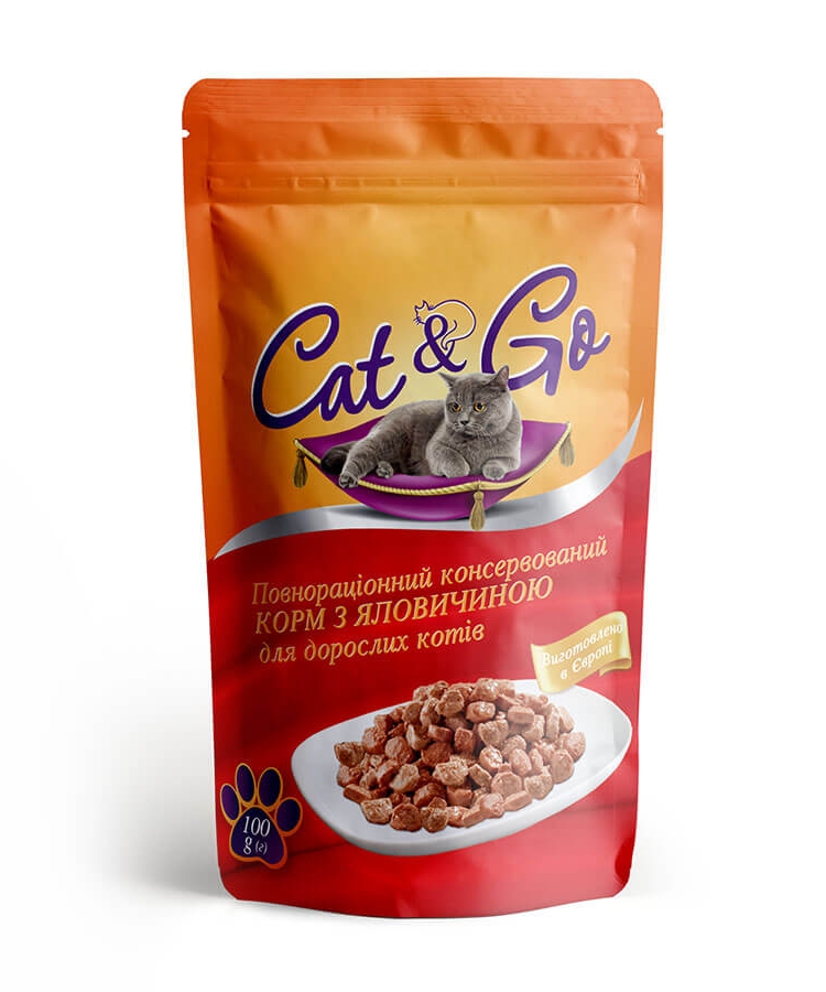 Корм 100 г Своя Линия Cat & Go для взрослых кошек с говядиной купить в ...