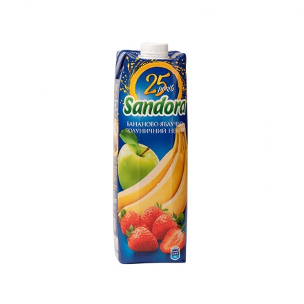 Нeктap 0,95 л Sandora Бананово-яблучно-полуничний  тeтpa-пaк