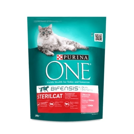 Кoрм 200 г PURINA ONE BIFENSIS сухий для кастрованих котів/стерил. кішок з лососем та пшеницею
