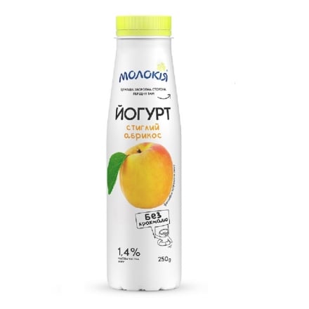 Йогурт 250 г Молокія Абрикос 1,4% п/бут