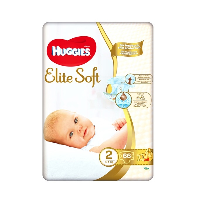 Підгузники 66 шт Huggies Elite Soft (2) дитячі купити в Києві та ...