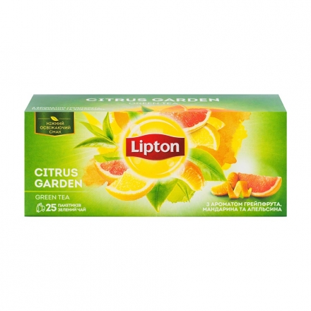 Чай (25 ф / п х 1,4 г) Lipton Citrus Garden Green Tea зеленый с ароматом цитрусовых 