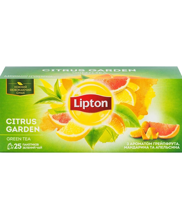 Чай (25 ф/п х 1,4г) Lipton Citrus Garden Green Tea зелений з ароматом ...