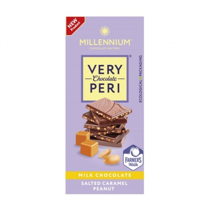 Шоколад 85 г Millennium Very Peri молочный с арахисом и соленой карамель