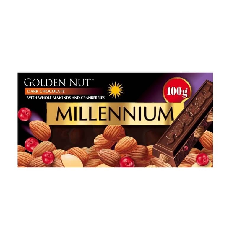 Шоколад 100 г Millennium чорний миндаль та журавлина купити в Києві та ...