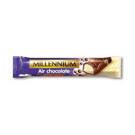 Шоколад 32г Millenmium пористий молочний та білий