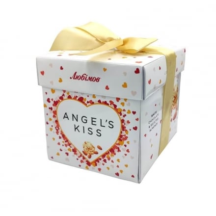 Конфеты шоколадные 140 г Любімов Angel's kiss белые с миндалем, рисов.шариками, кокосов.стружкой