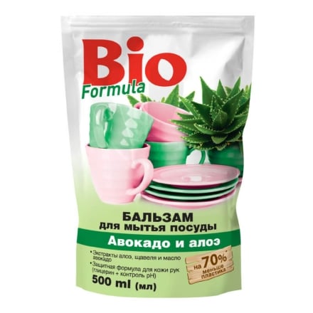 Засіб миючий для посуду 0,5л Bio Formula Авокадо і алое бальзам