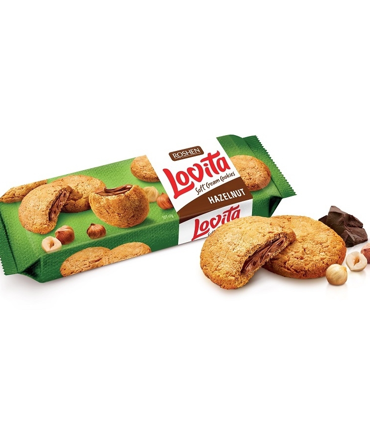 Печиво 127 г Рошен Lovita soft cream hazelnut