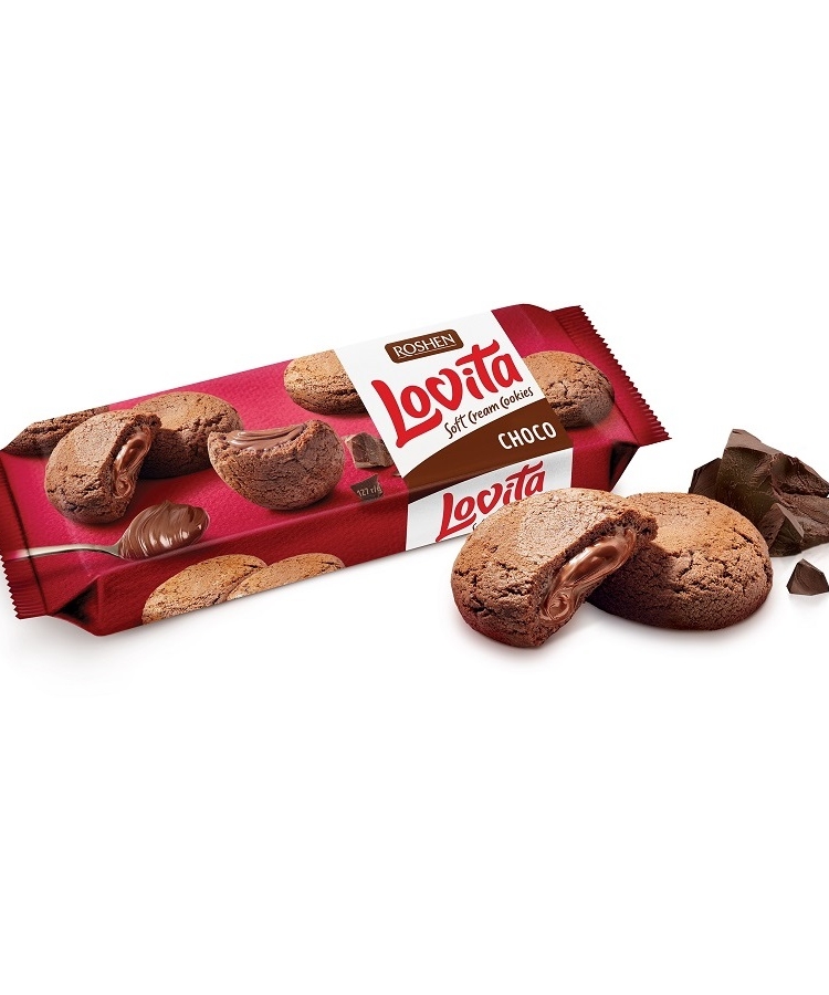 Печиво 127 г Рошен Lovita soft cream choco