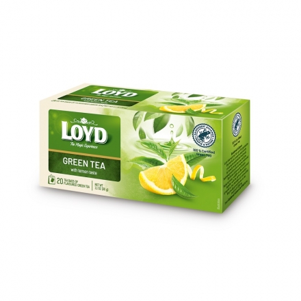 Чай (20 ф/п х 1,5 г) Loyd Green TEA зелений з лимоном  Польша