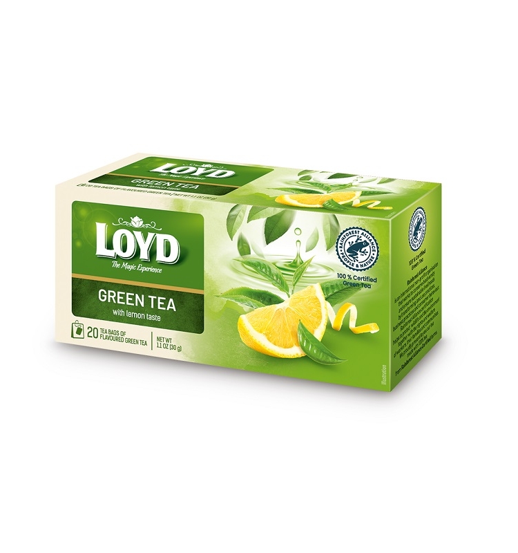 Чай (20 ф/п х 1,5 г) Loyd Green TEA зелений з лимоном Польша