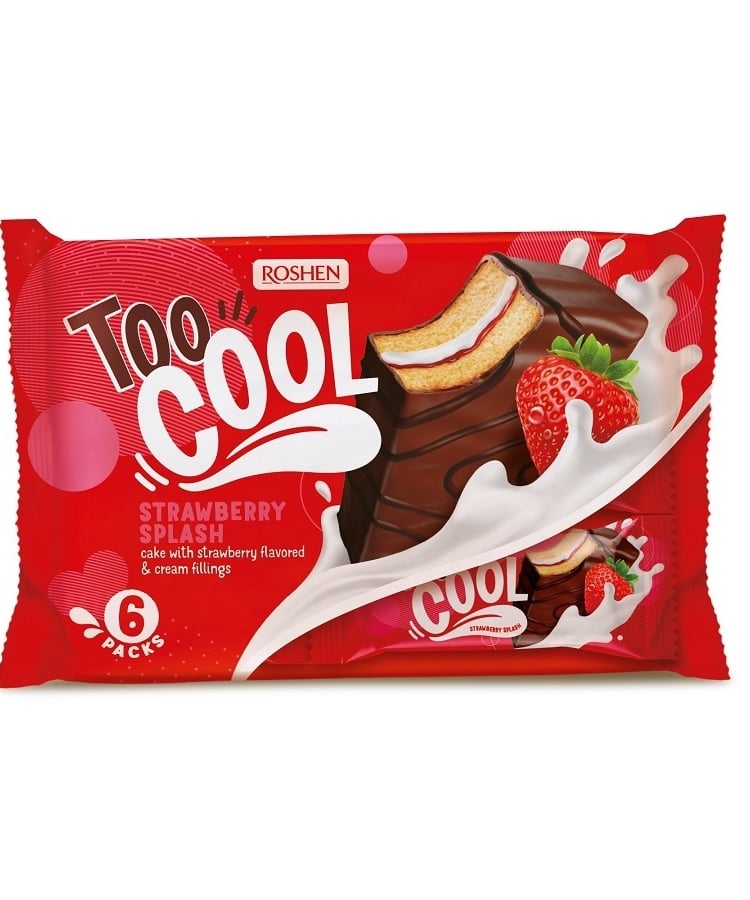 Тістечко бісквітне 270 г Рошен Too Cool Strawberry Splash