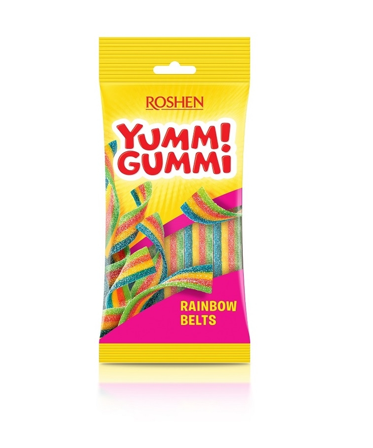 Цукерки 70 г Рошен Yummi Gummi Sour Belts желейні