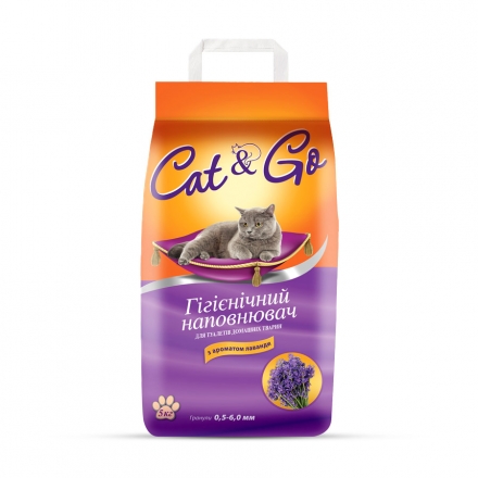 Наполнитель 5 кг Своя линия Cat & Go гигиенический для туалетов животных с ароматом лаванды