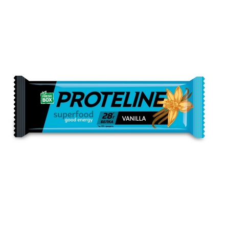 Батончик 40 г Fresh Box ProteinLine протеїновий,глазурований, зі смаком (полуниці, банану)