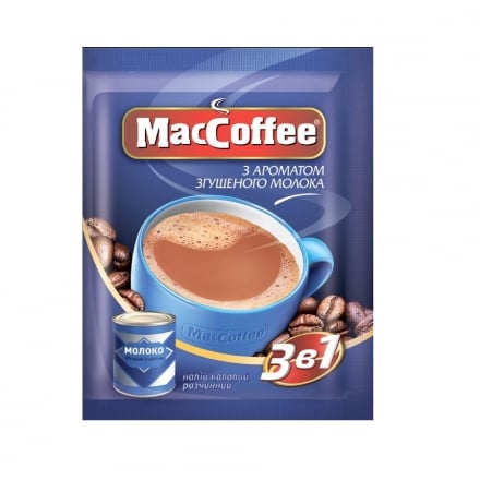 Напій кавовий 18 г MacCoffee з ароматом згущеного молока розчинний стік (3 в 1) 