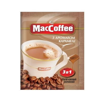 Напій кавовий 18 г MacCoffee з ароматом карамелі розчинний стік (3 в 1) 
