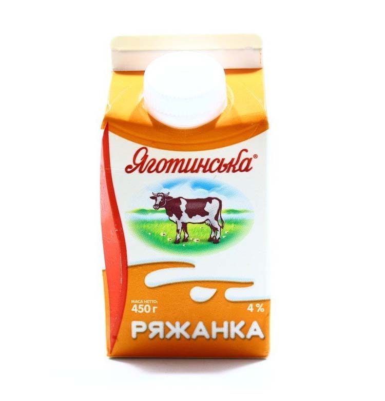 Ряженка 450г Яготинская 4% купить в Киеве и Украине по цене от 0 грн ...