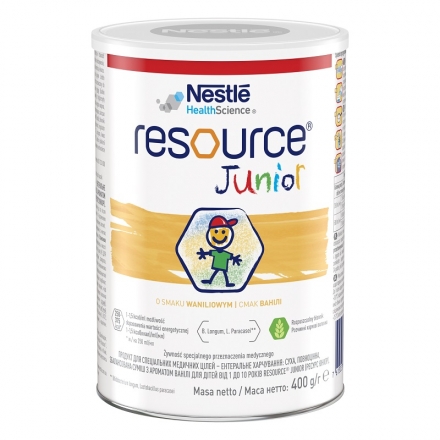 Ентеральне харчування 400 г Nestle Resource Junior з ароматом ванілі від 1 до 10 років 