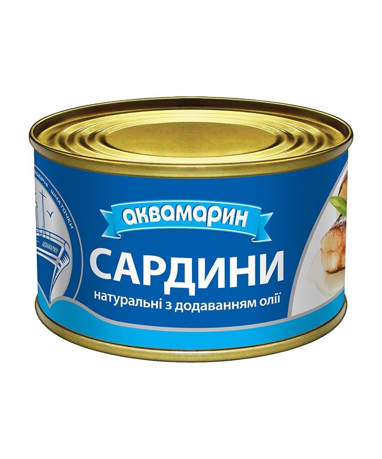 Консерви 230г Аквамарин Сардини натуральні з додаванням олії №5 купити ...