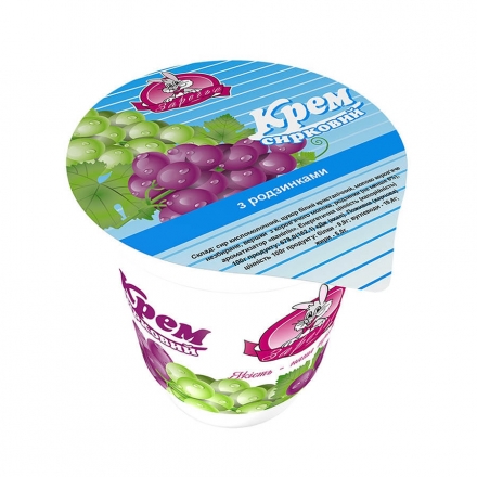 Сирковий крем 150г Заречье з  Родзинками 5%