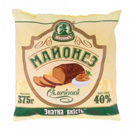 Майонезний соус 375г Жирновъ Сімейний 40%