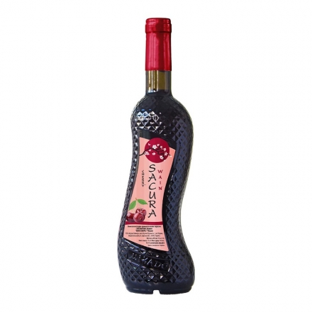 Вино 0,7 л SACURA WAIN Вишня виноградне ароматизоване червоне 11%, Україна