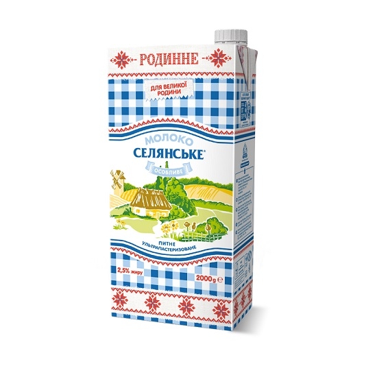 Молоко 2 кг Селянське Родинне ультрапастеризоване 2,5% купити в Києві ...