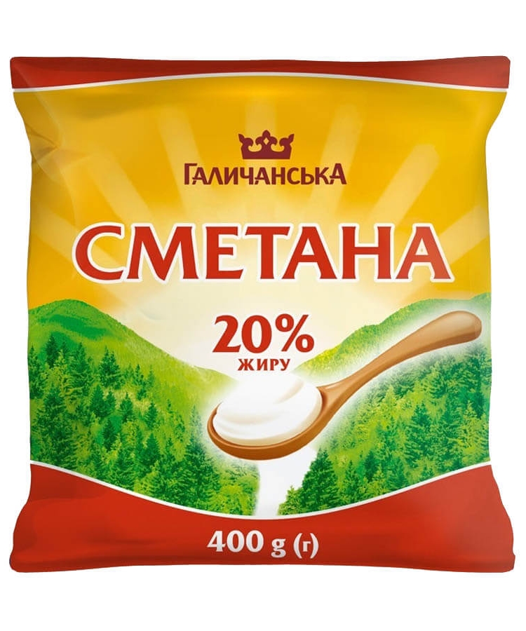 Сметана 400г Галичанська 20% купити в Києві та Україні за ціною від 0 ...