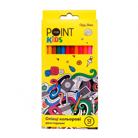 Набір олівців кольорових двосторонніх Своя Лінія 12шт 