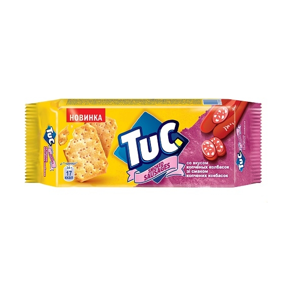 Крекер 100 г Tuc солоний зі смаком копчені ковбаски купити в Києві та ...