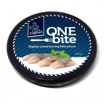 Пресерви 210 г One Bite Філе атлантичного оселедця в олії шматочками слабосолоне класичне п/банка