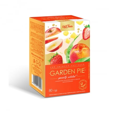 Чай 80г Своя Лінія зелений Garden Pie листовий з дод. шматочків овочів та фруктів