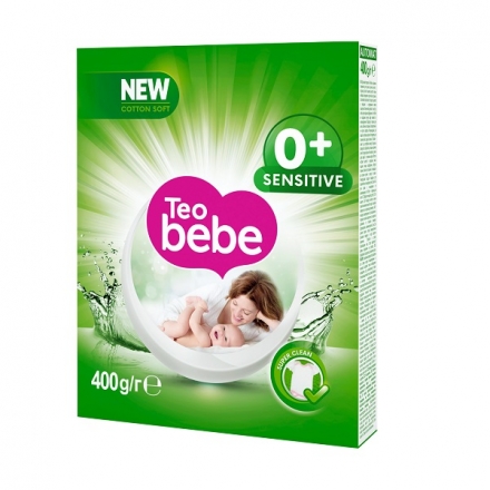 Засіб миючий синтетичний 400 г Teo Bebe New Cotton Soft для прання дитячих речей автомат к/уп