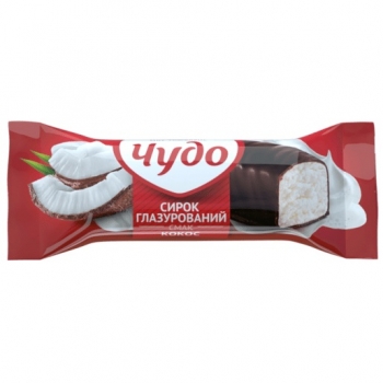 Сирок глазурований 36 г Чудо кокос 15% фольга купить в Кожичах по цене ...