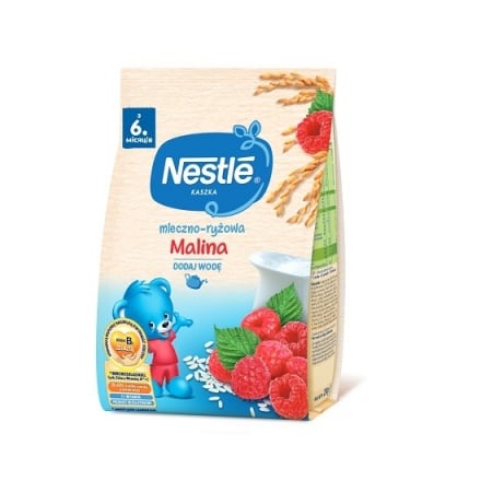 Каша 230 г Nestle молочна рисова з малиною і біфідобактеріями (пробіотиками) вітамінізована м/уп