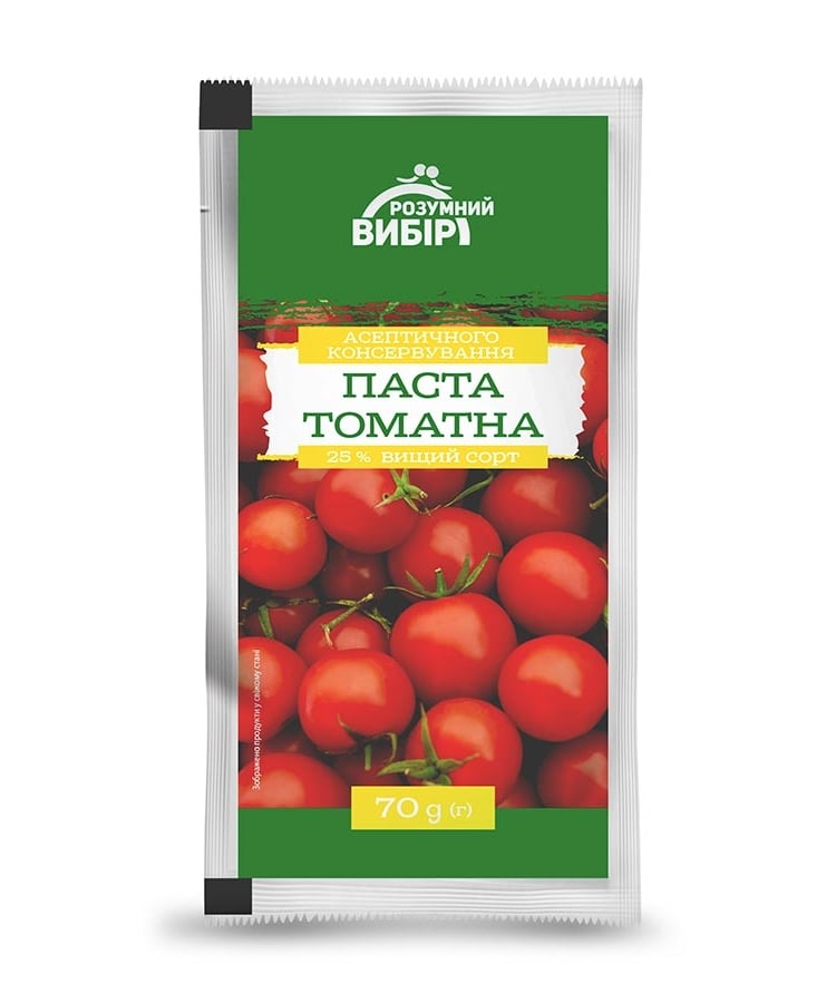 Томатна паста 70г Розумний вибір 25% Сашет купити в Києві та Україні за ...