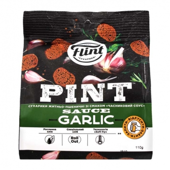 Купить Сухарики 115 г ржано-пшеничные Flint Pint со вкусом Чесночный соус в АТБ Market