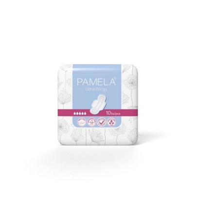 Прокладки жіночі гігієнічні  з крильцями 10 шт Ultra Wings Pamela м/уп