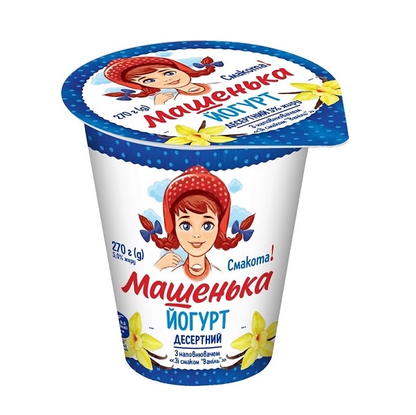 Йогурт десертний 270 г Машенька зі смаком Ваніль 5,0 % п/стакан купить ...
