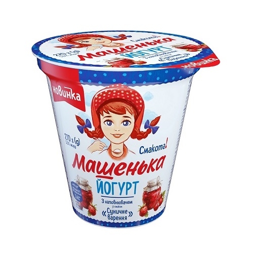 Йогурт десертний 270 г Машенька зі смаком Суничне варення 5,0 % п ...