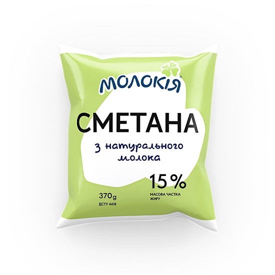 Сметана 370 г Молокія 15%