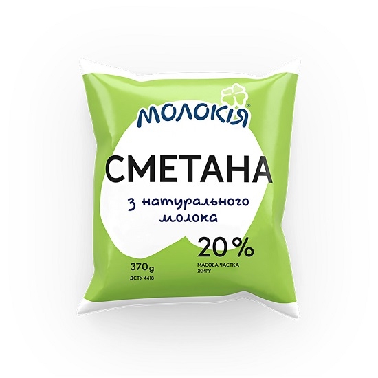 Сметана 370 г Молокія 20%