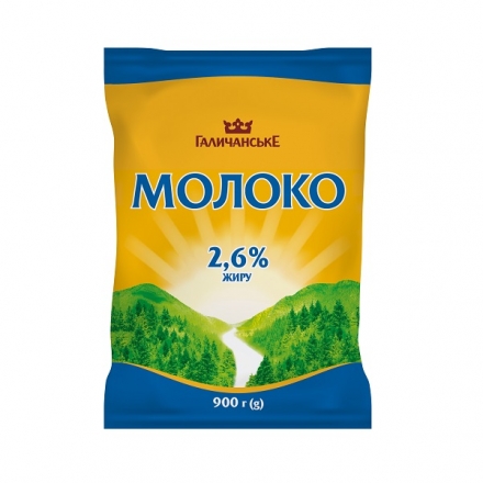 Молоко 0,9 кг Галичанське Українське 2,6% 