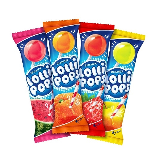 Карамель 12,7 г Рошен LolliPops з фруктово-ягідними смаками м/уп